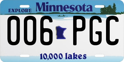 MN license plate 006PGC