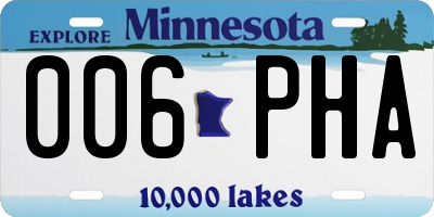 MN license plate 006PHA