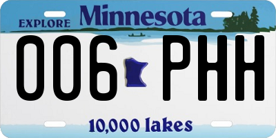 MN license plate 006PHH