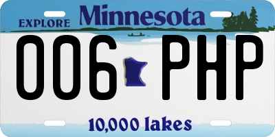 MN license plate 006PHP