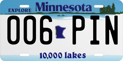 MN license plate 006PIN