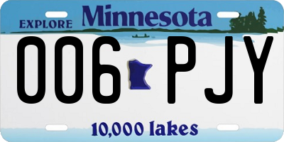 MN license plate 006PJY