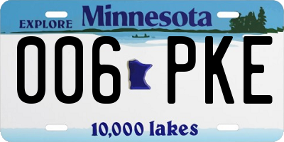 MN license plate 006PKE