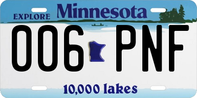 MN license plate 006PNF
