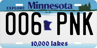 MN license plate 006PNK