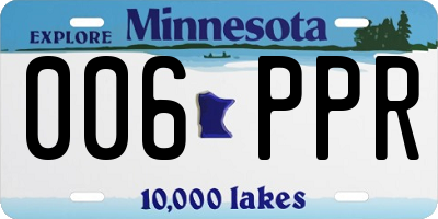 MN license plate 006PPR