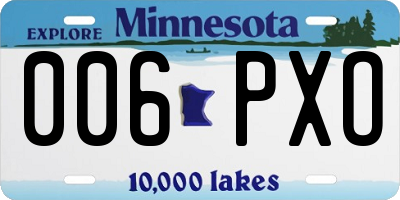 MN license plate 006PXO