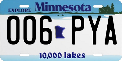 MN license plate 006PYA