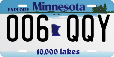 MN license plate 006QQY