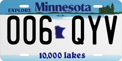MN license plate 006QYV