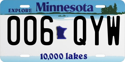 MN license plate 006QYW