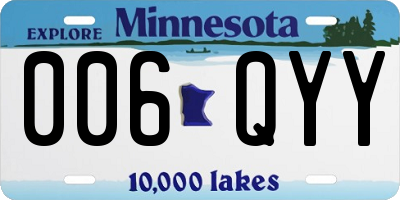 MN license plate 006QYY