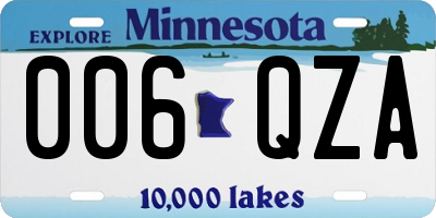 MN license plate 006QZA