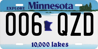 MN license plate 006QZD