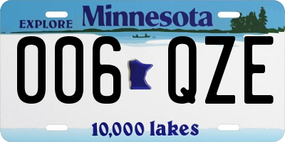 MN license plate 006QZE