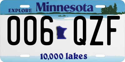 MN license plate 006QZF