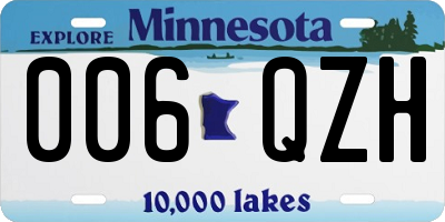 MN license plate 006QZH