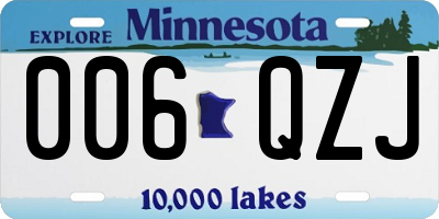 MN license plate 006QZJ