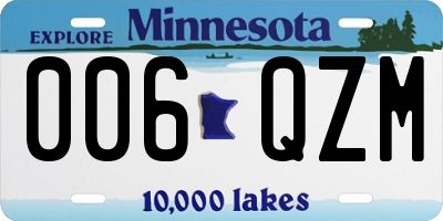MN license plate 006QZM
