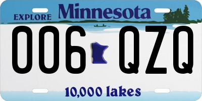 MN license plate 006QZQ