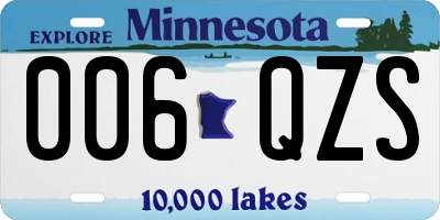 MN license plate 006QZS