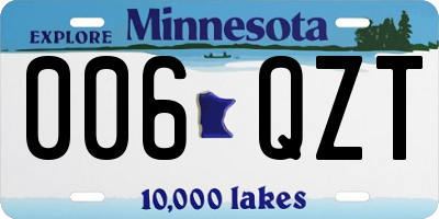 MN license plate 006QZT