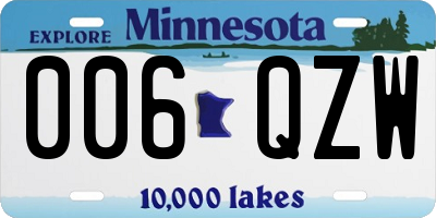 MN license plate 006QZW