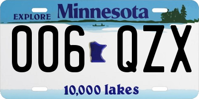 MN license plate 006QZX