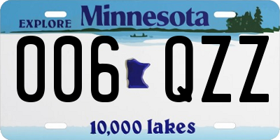 MN license plate 006QZZ