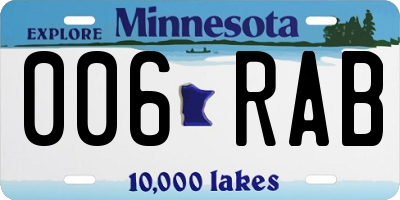 MN license plate 006RAB