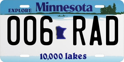 MN license plate 006RAD