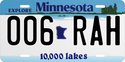 MN license plate 006RAH