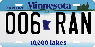 MN license plate 006RAN
