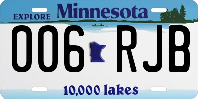 MN license plate 006RJB