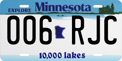 MN license plate 006RJC