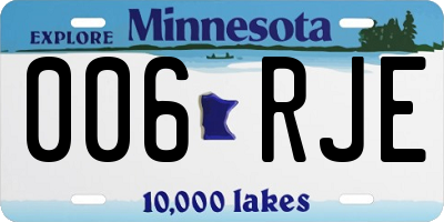 MN license plate 006RJE