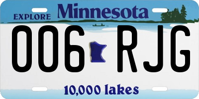 MN license plate 006RJG