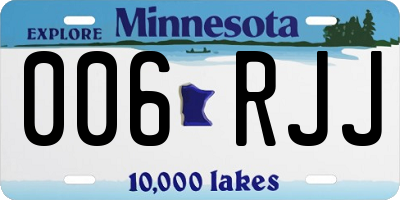 MN license plate 006RJJ