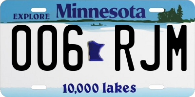 MN license plate 006RJM