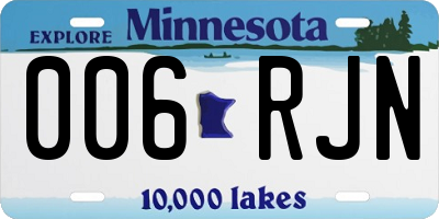 MN license plate 006RJN
