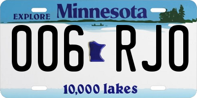 MN license plate 006RJO