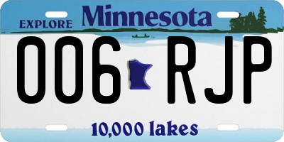 MN license plate 006RJP
