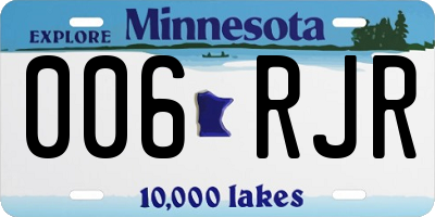 MN license plate 006RJR