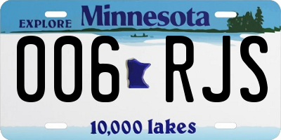 MN license plate 006RJS