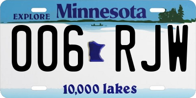 MN license plate 006RJW
