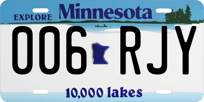 MN license plate 006RJY