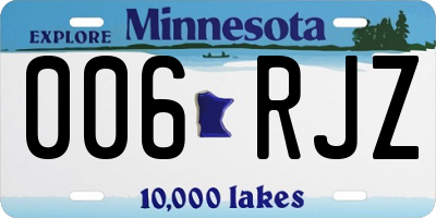 MN license plate 006RJZ