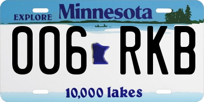 MN license plate 006RKB