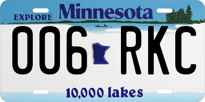 MN license plate 006RKC