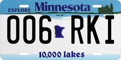 MN license plate 006RKI